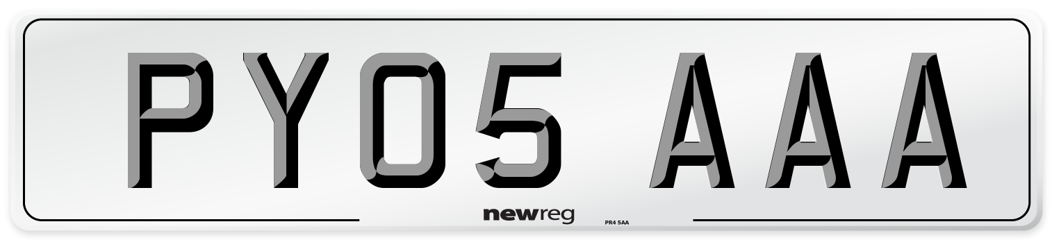PY05 AAA Number Plate from New Reg